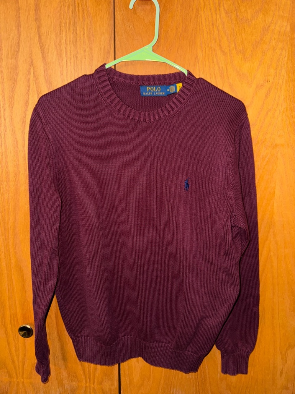 Polo by Ralph Laurent Med Men's Wine Crewneck Sweater